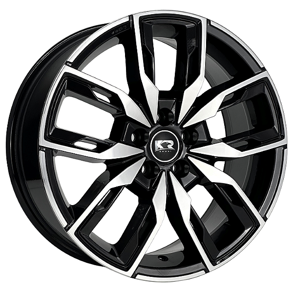 Jogo de Rodas KR K67 Modelo Esportivo Aro 18 / tala 8 / furação 5x100, 5x105 e 5x114 Offset 40 Preto Diamantado
