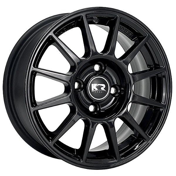 Jogo de Rodas KR K76 MODELO TURISMO Aro 14 / tala 6 / furação 4x100 e 4x98 Offset 36 Preto, Dourado e Prata Especial