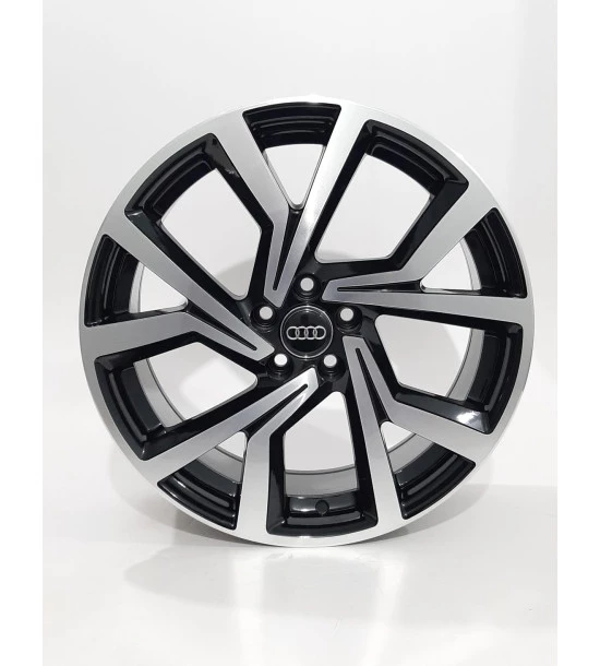 Jogo de Rodas NV41 Polo Gti Aro 18 / tala 7 / furação 5x100 Offset 40 Preto Diamantado e Preto Brilhante