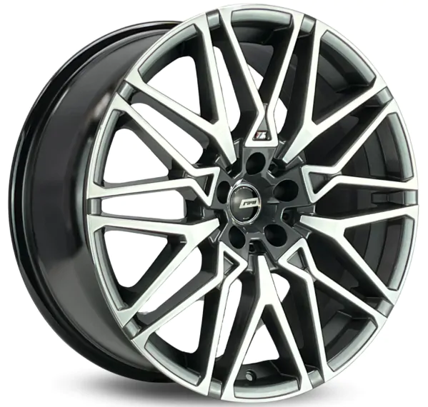Jogo de Rodas RAW BMW X6m COMPETITION Aro 20 / tala 8,5 / furação 5x112 e 5x120 Offset 27 e 35 Grafite Diamantado, Preto e Preto Diamantado