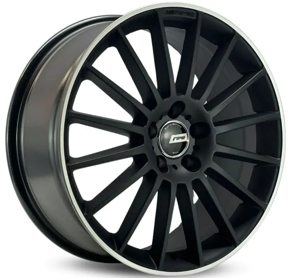 Jogo de Rodas RAW Mercedes-Benz A45 Aro 20 / tala 8 e 9 / furação 5x112 Offset 45 e 54 Preto Fosco Diamantado