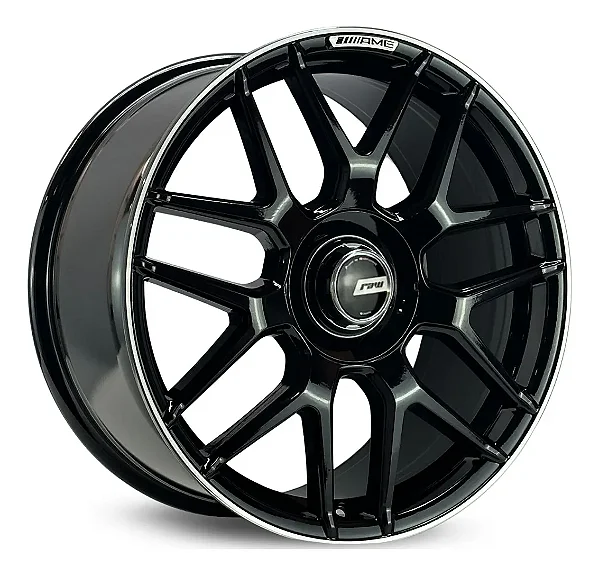 Jogo de Rodas RAW Mercedes-Benz S63 Aro 19 / tala 9 / furação 5x112 Offset 50 Preto Diamantado