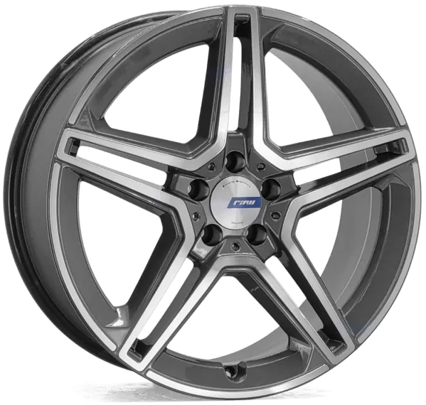 Jogo de Rodas RAW Mercedes-Benz C300 Sport Aro 17 / tala 8 / furação 5x112 Offset 45 Grafite Diamantado e Preto Diamantado