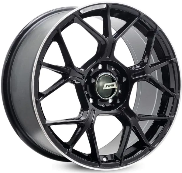 Jogo de Rodas RAW Mercedes AMG GT Coupe Aro 20 / tala 8 e 9 / furação 5x112 Offset 45 e 50 Preto Borda Diamantado