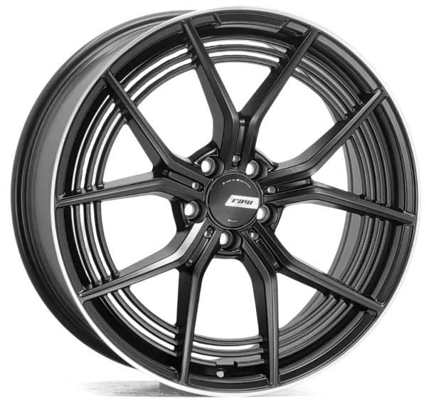 Jogo de Rodas RAW GT63S Aro 19 / tala 8 / furação 5x112 Offset 43 Preto Fosco Borda Diamantado