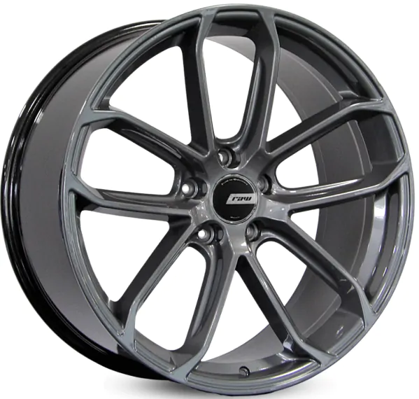 Jogo de Rodas RAW Porsche Aro 22 / tala 11 e 9 / furação 5x112 e 5x130 Offset 65 Grafite, Prata e Preto