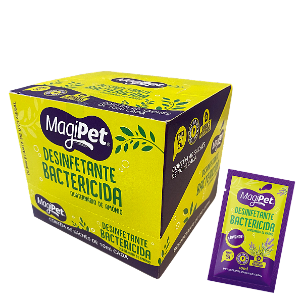 DESINFETANTE BACTERCIDA - CAIXA COM 40 SACHÊS LAVANDA