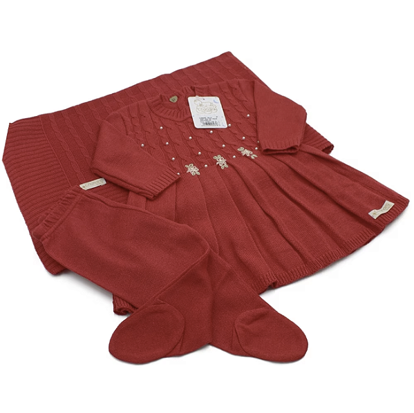 Saída de Maternidade Vestido Prega