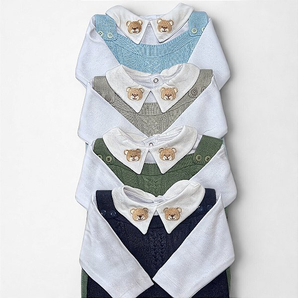 Jardineira Tricô com Body Madri