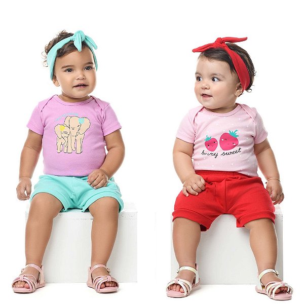 Conjunto Body, Short e Tiara