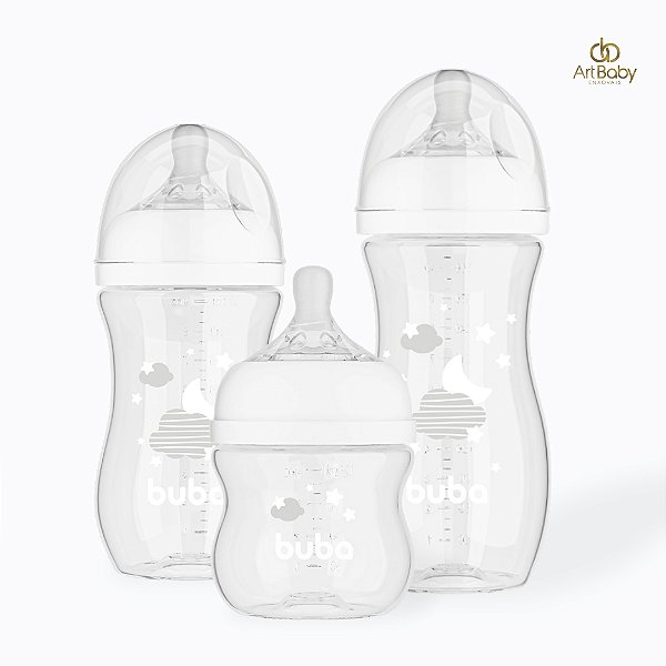 Kit 3 Mamadeira Anticólica Easy Flow Nuvem Buba 120-270-330ml