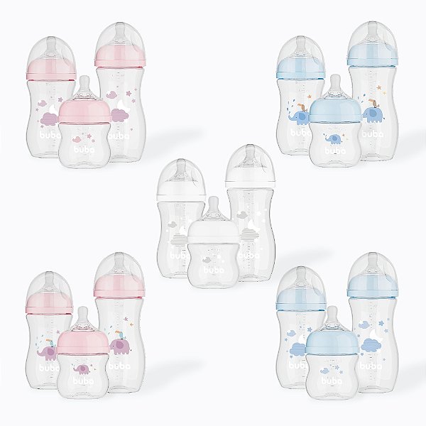 Kit Mamadeiras Easy Flow Buba 120ml, 270ml e 330ml