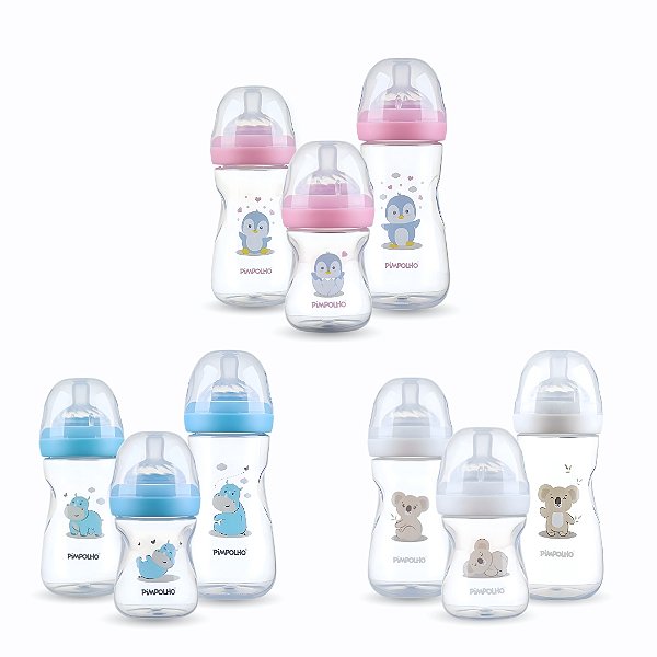 Kit Mamadeiras Serena Pimpolho 150ml, 260ml e 330ml