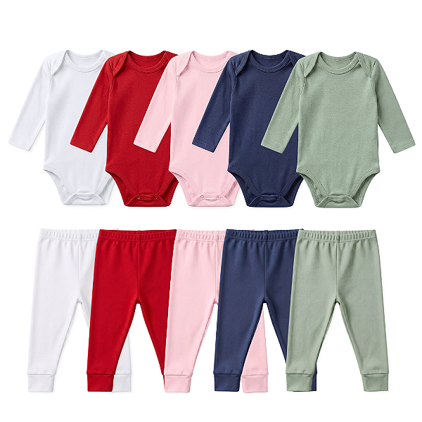 Conjunto Suedine Body Manga Longa e Mijão Vira-Pé