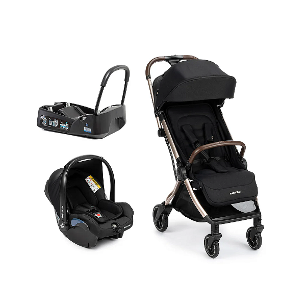 Carrinho e Bebê Conforto + Base Veicular Travel System Eva³ TRIO