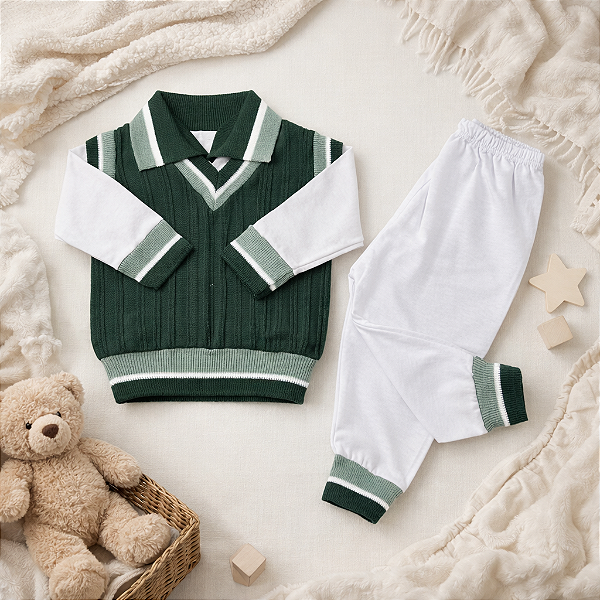 Conjunto Pagão Suéter Tricô 3 Peças