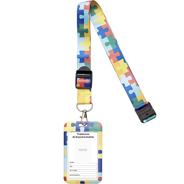 Crachá De Identificação Autistamo Cordão Espectro Autista