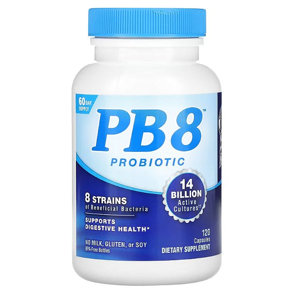 Nutrition Now, PB8 Probiótico 14 Bilhões 120 Cápsulas