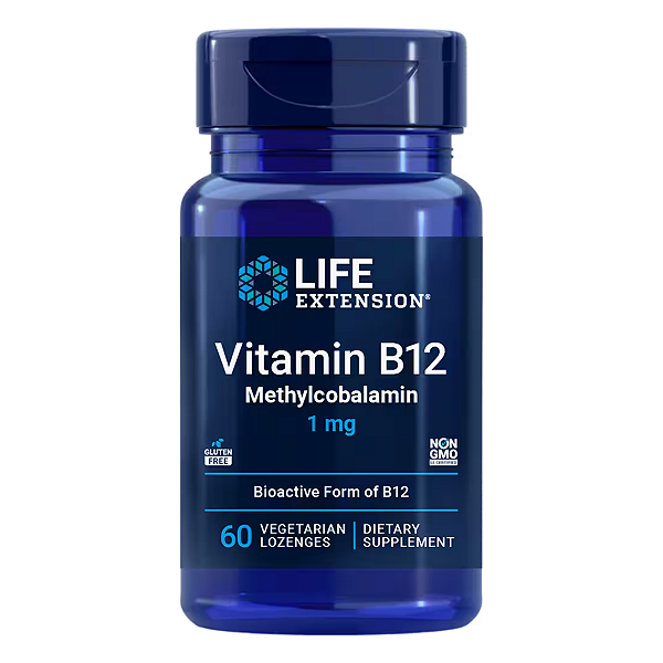 Vitamina B12 Metilcobalamina 1mg 60 Pastilhas Life Extension