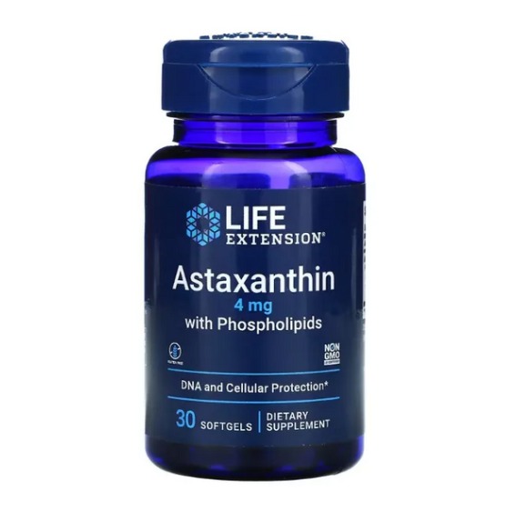Life Extension, Astaxantina com Fosfolipídios 4mg 30 Softgels