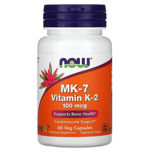 NOW Foods, Vitamina K2 MK-7 100mcg 60 Cápsulas
