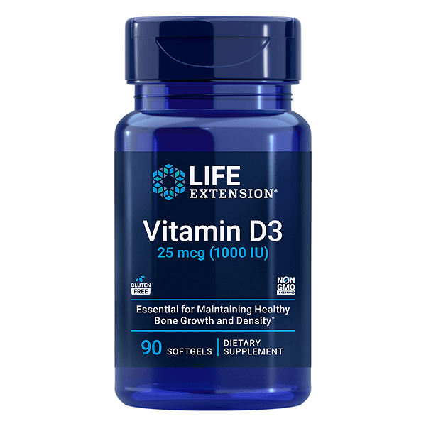 Vitamina D3 25mcg 1000UI 90 Softgels Life Extension