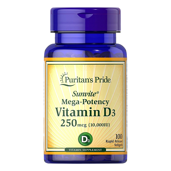 Vitamina D3 250mcg 10000UI 100 Softgels Puritan's Pride