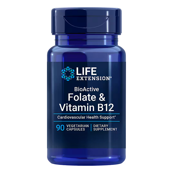 Folato e Vitamina B12 90 Cápsulas Life Extension