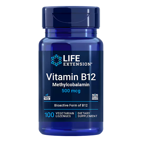 Vitamina B12 Metilcobalamina 500mcg 100 Pastilhas Life Extension