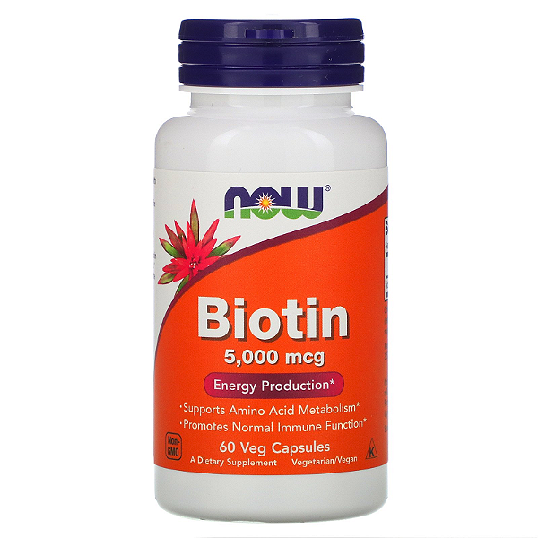 NOW Foods, Biotina 5000mcg 60 Cápsulas