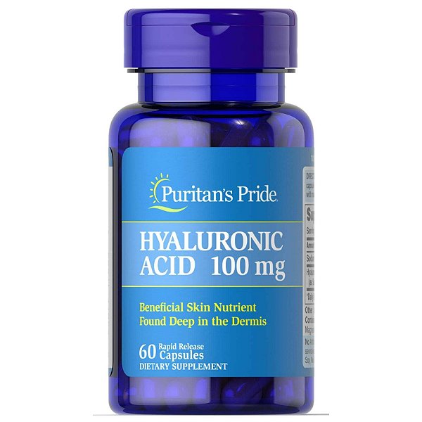 Puritan's Pride, Ácido Hialurônico 100mg 60 Cápsulas