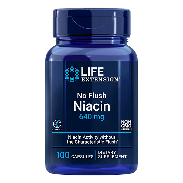 No Flush Niacina 640mg 100 Cápsulas Life Extension