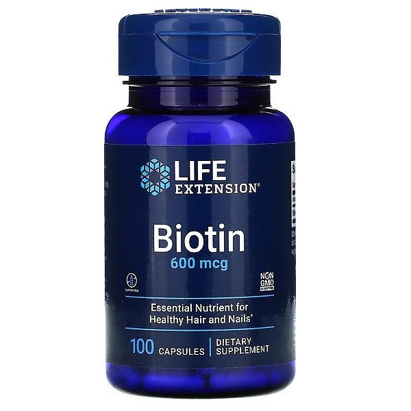 Life Extension, Biotina 600mcg 100 Cápsulas