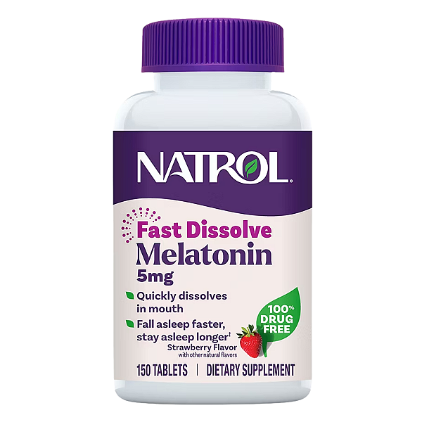 Melatonina 5mg Fast Dissolve 150 Tabletes Morango Natrol