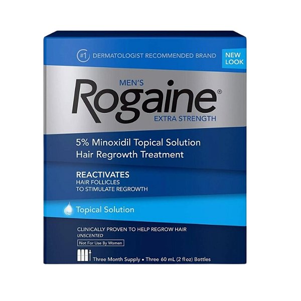 Rogaine Extra Strenght 5% - Minoxil em solução - (3 meses) - Estoque no Brasil