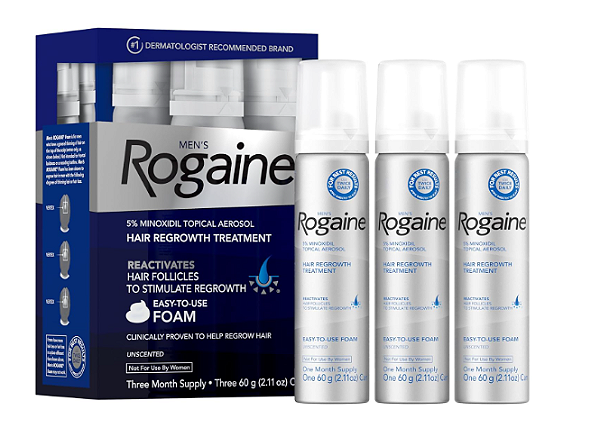 Rogaine Foam 5% - Minoxil em Espuma (3 meses) - Estoque no Brasil