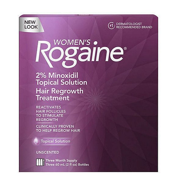 Rogaine - Minoxidil em Solução 2% para Mulheres 60ml - Tratamento para 3 meses