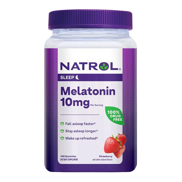 Melatonina 10mg 140 Gomas Mastigáveis de Morango Natrol