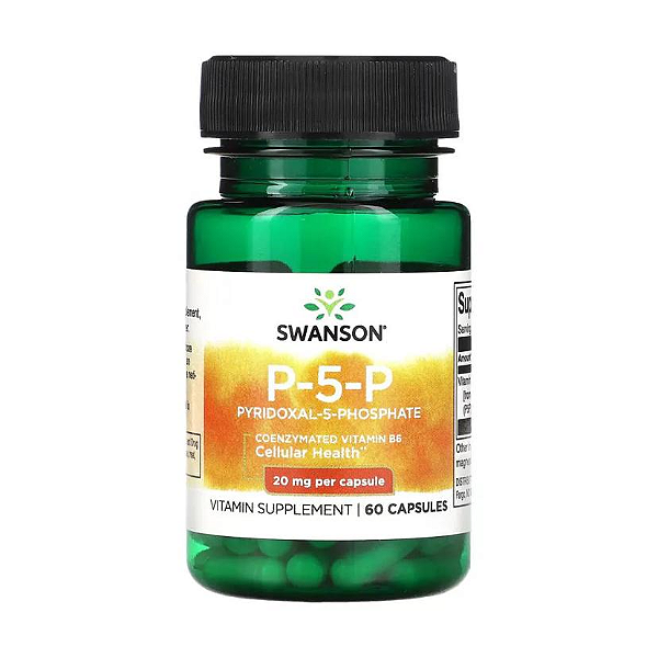 P-5-P Piridoxal-5-Fosfato 20mg 60 Cápsulas Swanson P5P