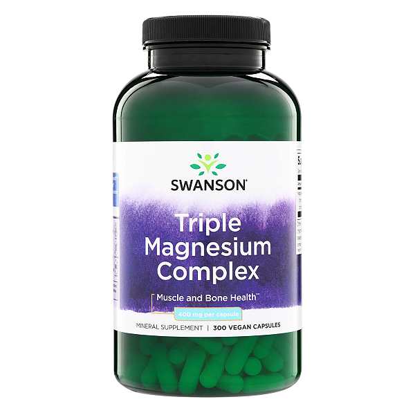 Triplo Complexo de Magnésio 400 mg 300 Cápsulas Swanson