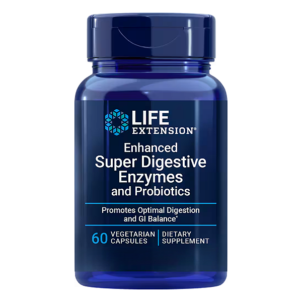 Super Enzimas Digestivas com Probióticos 60 Cápsulas Life Extension