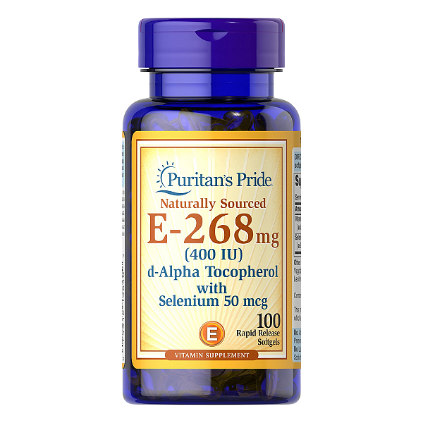 Vitamina E com Selênio 400ui 100 Softgels Puritan's Pride