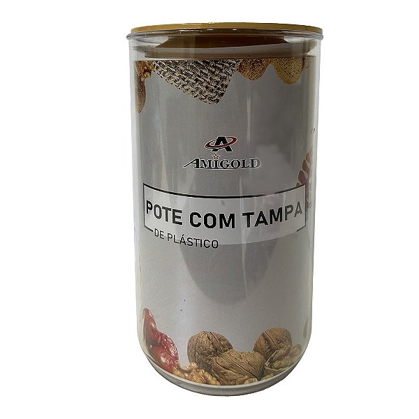 Pote Hermético Acrílico e Tampa Imitação Bambu - Vários tamanhos