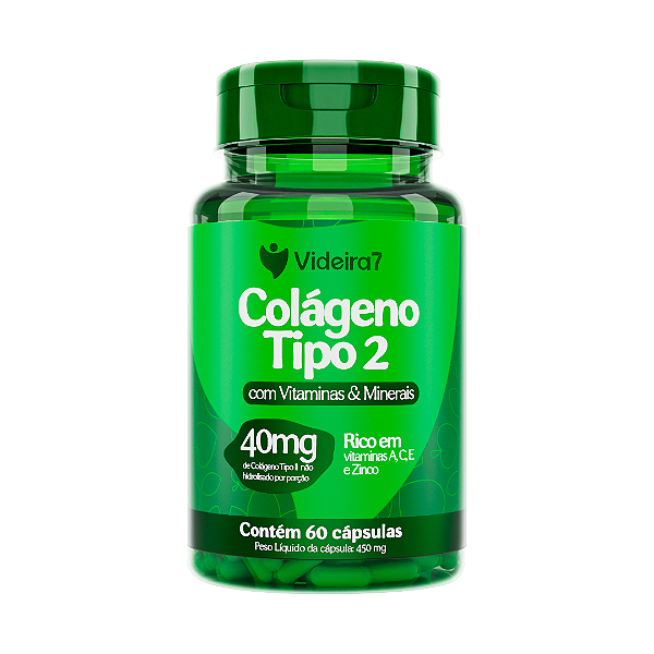 Colágeno Tipo II com Vitaminas e Minerais 40mg 60 Cápsulas