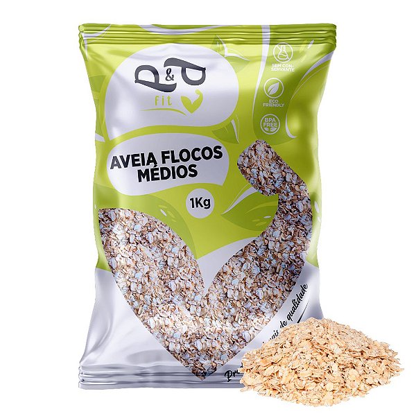Aveia Flocos Médios - 1Kg - P&P