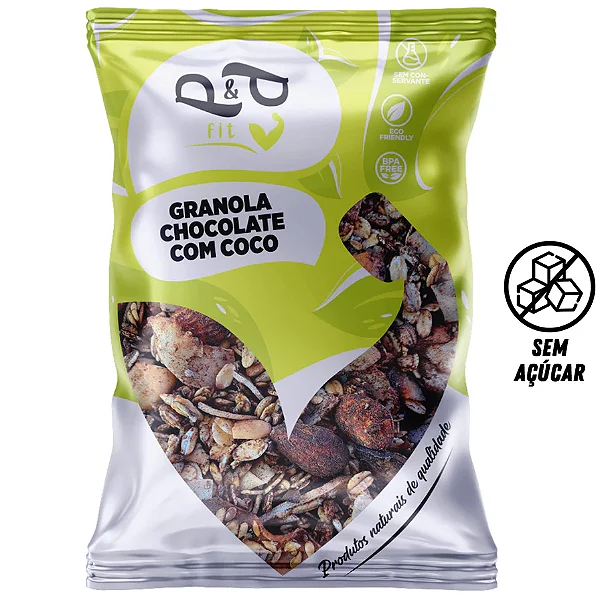 Granola Chocolate com Coco P&P - Sem Açúcar