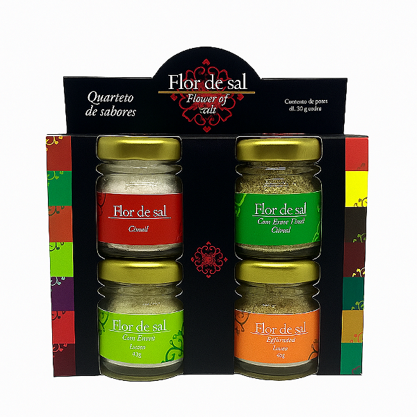 Kit Flor de Sal Cimsal Quarteto de Sabores – 4x30g | Gourmet e Natural