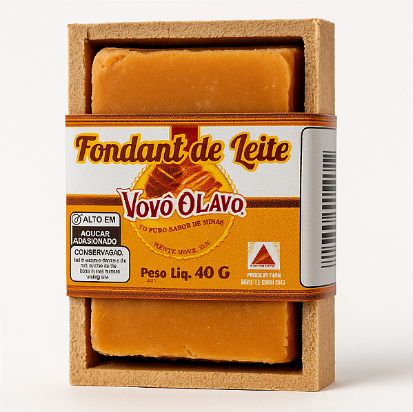 Fondant de Leite Doce Vovô Olavo – 40g | Caixinha de Madeira para Presente