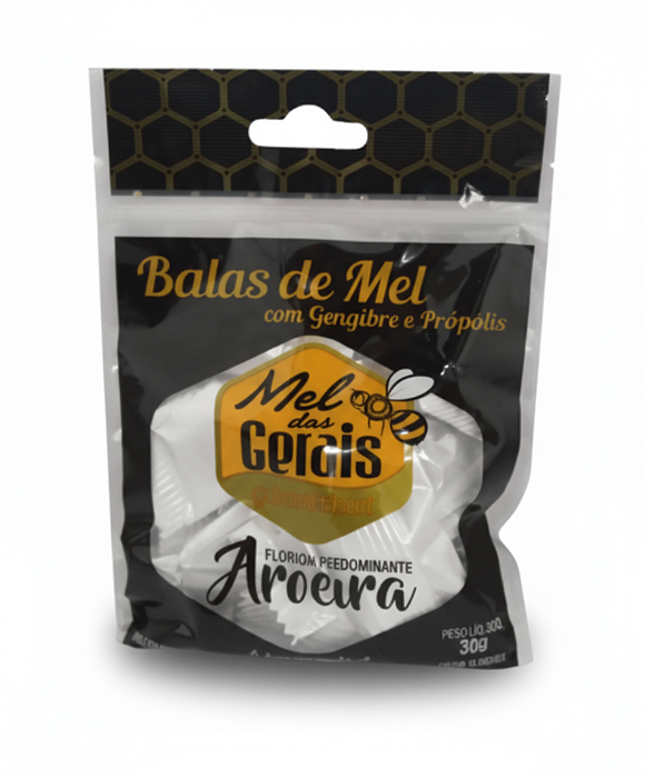 Bala De Gengibre Com Mel - MEL DAS GERAIS