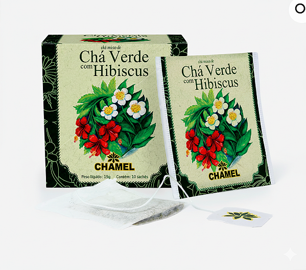 Sachê chá verde com Hibisco 15G - CHAMEL